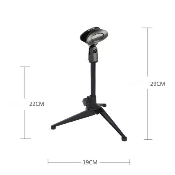 Microphone Stand Desktop Tripod Mini Portable Table Stand Adjustable Mic Stand Mic Clip Holder Bracket Lightweight Bracket thumbnail 2