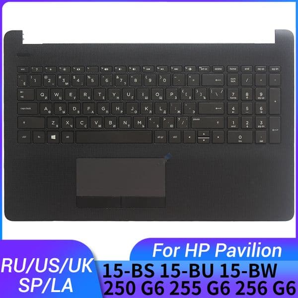 Russian/US/Spanish/Latin laptop keyboard For HP 15-BS 15-BU 15-BW 250 G6 255 G6 TPN-C129 TPN-C130 with palmrest upper cover