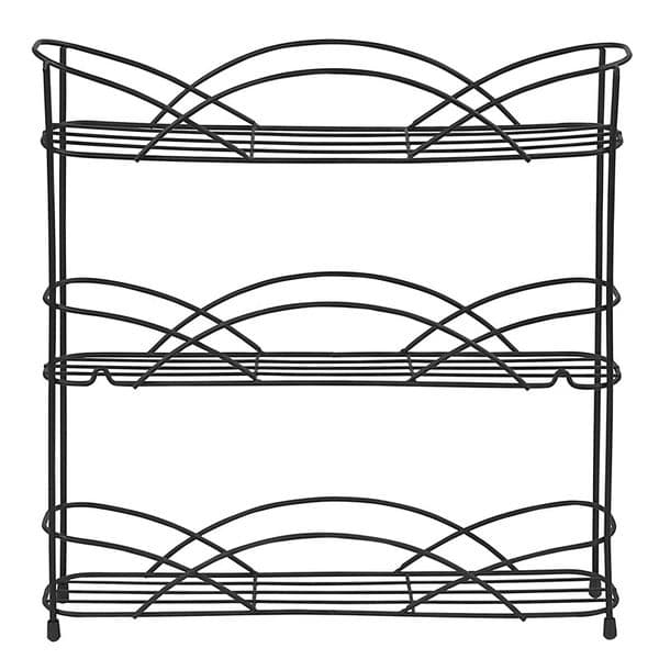 Countertop Spice Racks Organizer Cabinets Wall Mount Seasoning Organizer 3-Tier Storage Shelf For Kitchen Cupboard Rubber Feet
