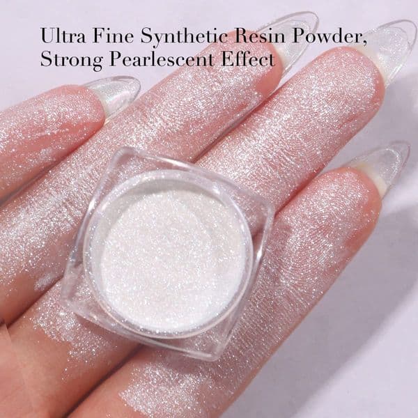 2/3 Pearl Chrome Nail Powder 3/2 Colors Pearl Powder Ice Transparent Aurora Chrome Nail Powder Glitter Powder Metallic Pigment