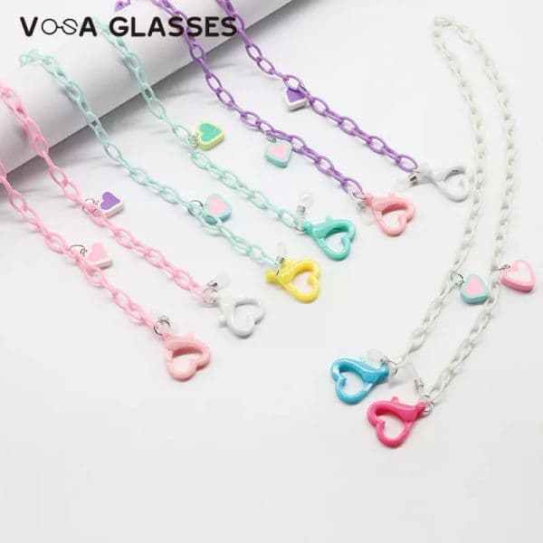 2023 New Acrylic Sunglasses Chain Candy Colors Women Anti Slip Reading Eyewears Chain Multi-purpose Acrylic Mask Chain Wholesale