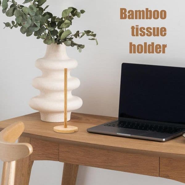 Wood Paper Towel Holder Vertical Stand Disposable Paper Pot Kitchen Toilet Storage Organizer Anti Skid Base Paper Towel Holder