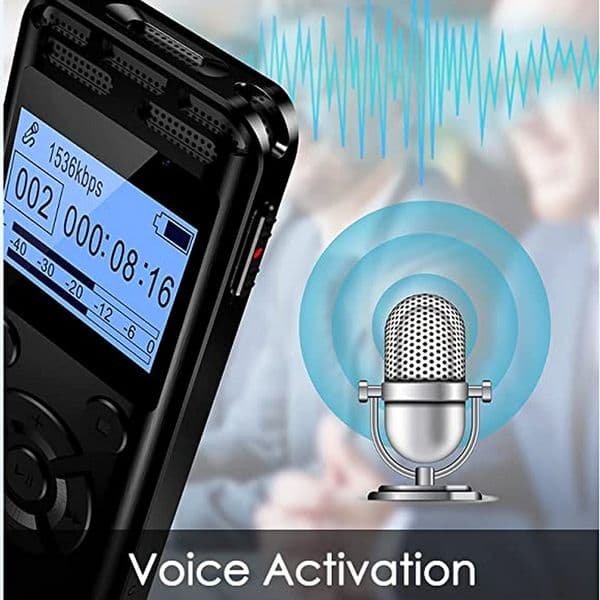 V52 Digiral Mini Voice Activated Recorder Audio MP3 Music Player HiFi Recording for Lecture/Meeting/Interview