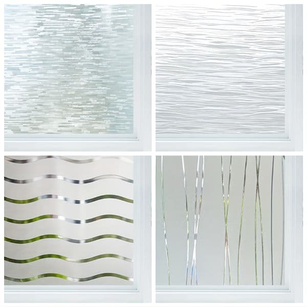 Window Privacy Film Frosted Glass Window Film Static Cling UV Blocking Removable Window Clings Opaque Window Stickers Vinyl