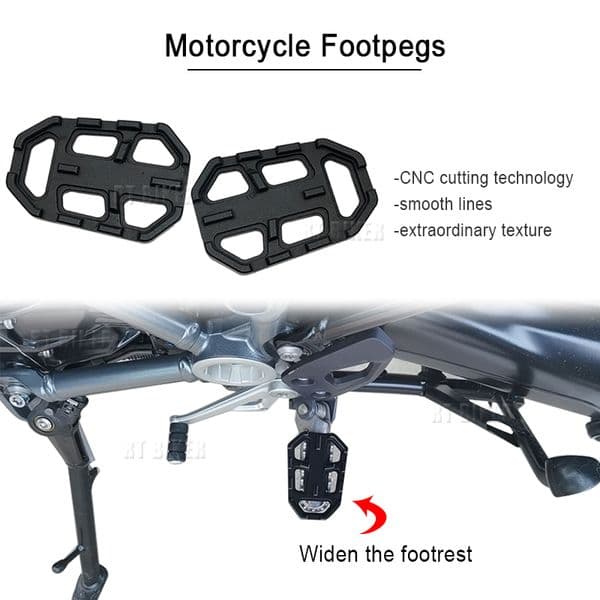 Motorcycle Billet Wide Foot Pegs Aluminum Pedals Rest Footpegs Fit For BMW R1200GS R1250GS LC ADV S1000XR F750GS F850GS G310GS