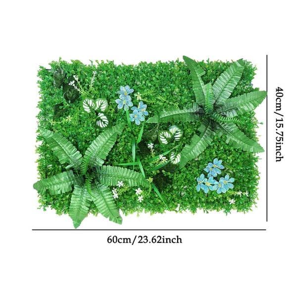 Fake Grass Wall Panels Artificial Hedge Plant Greenery Wall Backdrop Decor Garden Privacy Screen Fence 15.7x23.6 Inch