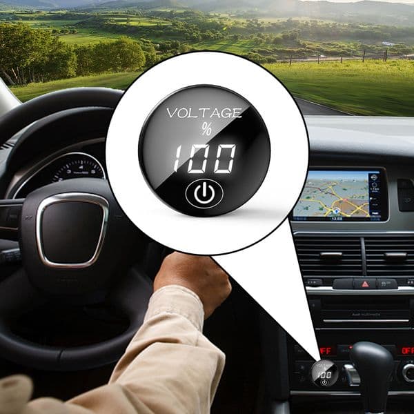 DC 5V-48V Automotive Motorcycle LED Panel Digital Voltmeter Battery Capacity Display Voltage With Touch Switch Key