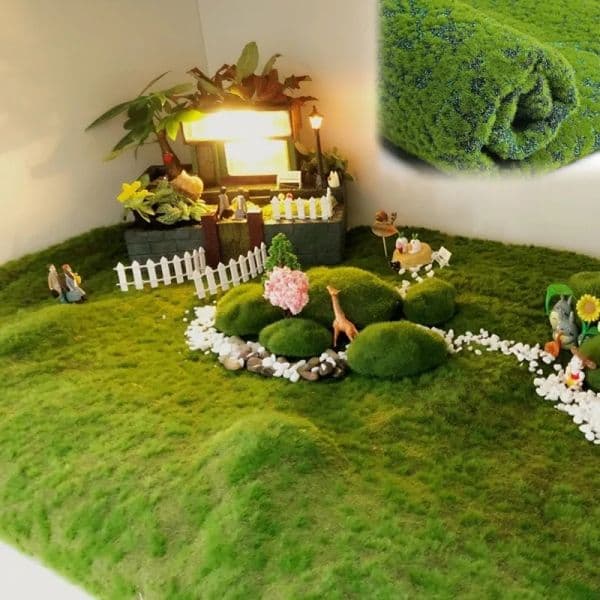 Artificial Moss Turf Grassland Fake Grass Carpet Moss Lawn Rug Artificial Turf Grass for Outdoor Garden Floor Outdoor Decoration