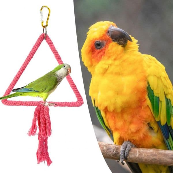 1 Pc Parrot Sewing Toy Bite Resistant Parrot Hanging Toy Cockatiel Conure Parakeet Birds Triangle Perch Toy Pet Cage Accessories