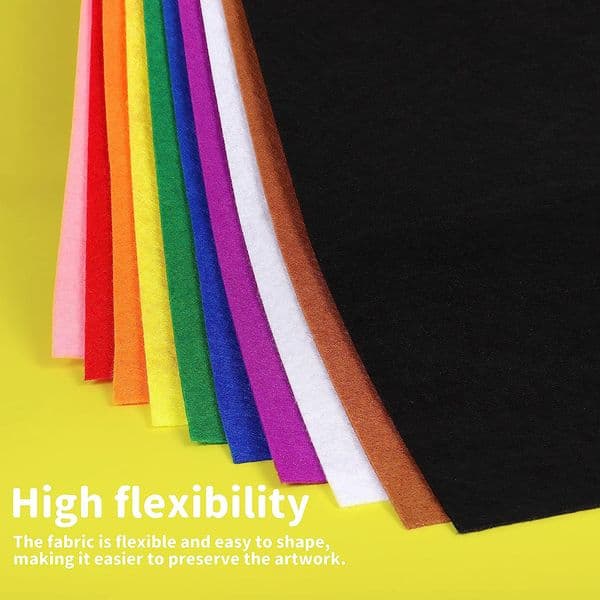 Chzimade 9pcs Polyester Felt Cloth Pure Color Inner Lining for DIY Carpet Floor Mat Patchwork Cloth Apparel Sewing Supplies