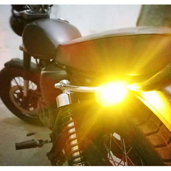 2Pcs LED Motorcycle Signal Lamp Number License Plate Light Mini Turn Signal Eagle Eye Shape Tail Rear Light Brake Fog Lamp Bulb