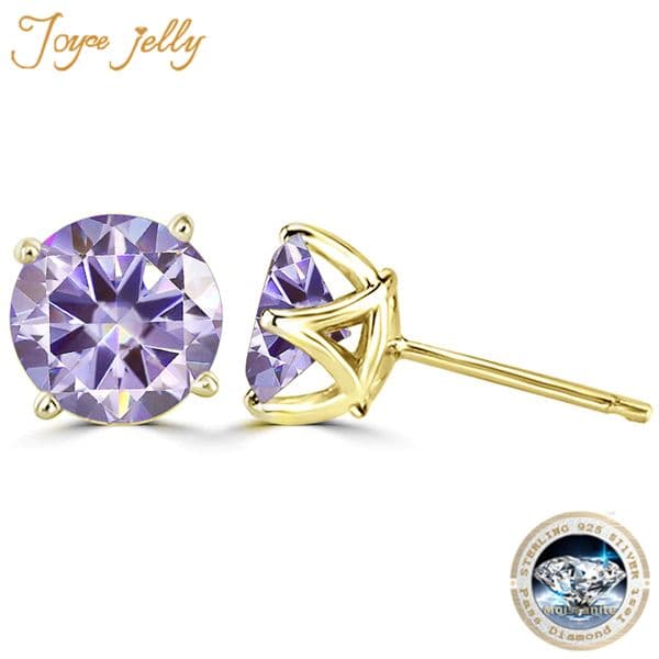 JoyceJelly 1CT Moissanite Diamond 100% 925 Sterling Silver Stud Earrings For Women Men Unisex Sparkling Wedding Jewelry