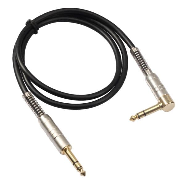 1/4 Inch TRS Stereo 6.35mm Elbow Jack Audio Cable for Studio Monitors Guitar Amplifier Mixer Console Balanced Shielded Cords