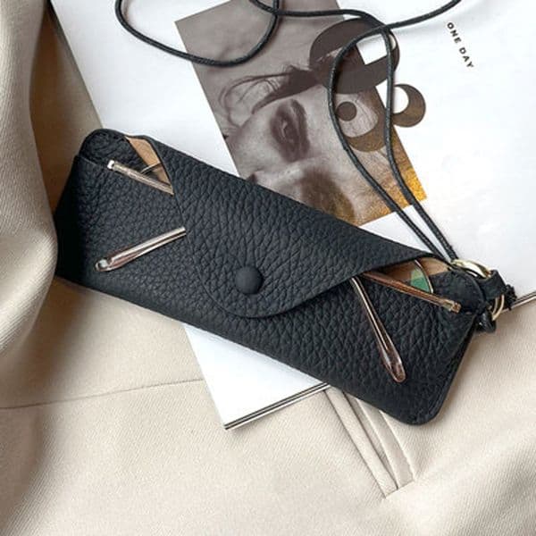 New Genuine Leather Multifunctional Storage Bag Glasses Bag Portable Sunglasses Storage Bag Organizador De Gafas Wholesale 2023