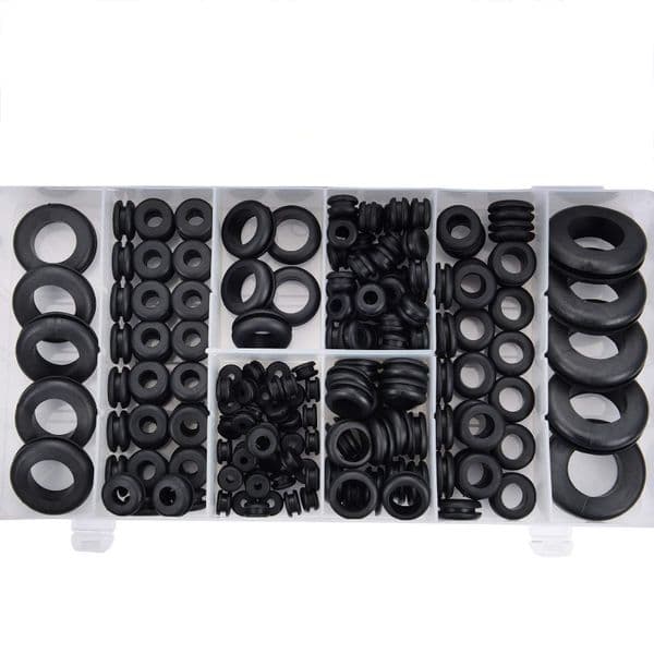 180Pcs Gasket Kit Black Rubber Washer Seals Grommets Assortment Set High Quality Spare Parts Wiring Cable