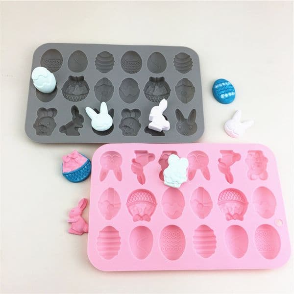 Easter DIY Silicone Mold Dropper Rabbit Colored Egg Fondant Chocolate Candy Mould Cake Baking Decorating Tools