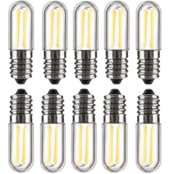 10Pcs / lot Mini E14 E12 LED Fridge Freezer Filament Light COB Dimmable Bulbs 1W 2W 4W Lamp Cold Warm White Lamps Lighting