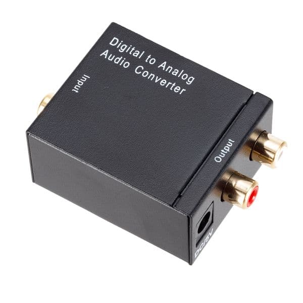 Grwibeou DAC Adapter Digital to Analog Audio Converter Optical Fiber Toslink Coaxial Signal to RCA R/L Audio Decoder Amplifier