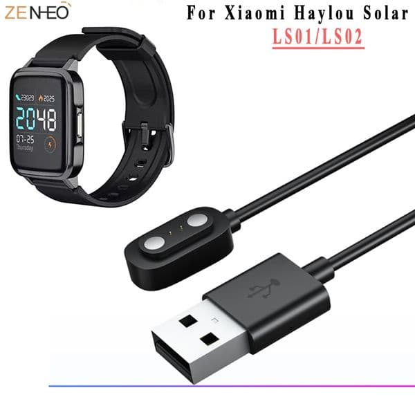 1M fast Charging Cable Wristwatch Charging Cord with USB Connector Suitable for Haylou solar LS01/LS02 Smart Watch Accessories