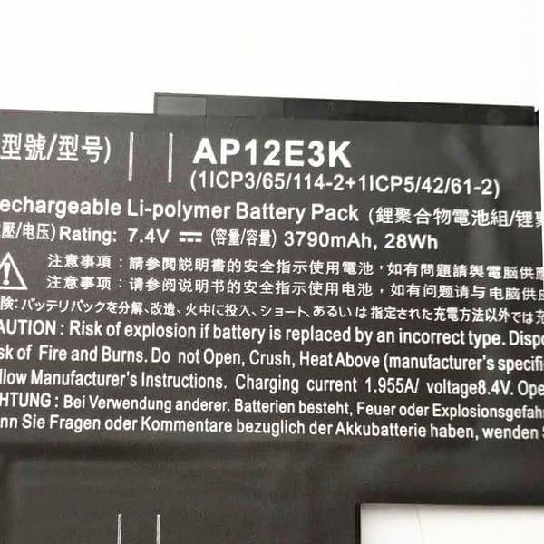 JC high quality AP12E3K Laptop Battery for Acer Aspire S7 S7-191 11" Ultrabook 1/CP3/65/114-2 1/CP5/42/61-2 7.4V 3790mAh