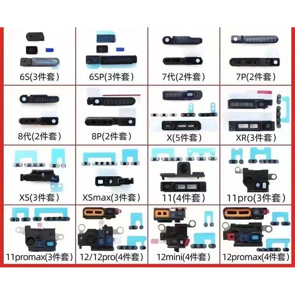 5Set Microphone Ear Anti Dust Mesh Loud Speaker Set For iPhone 8 Plus X XR XS Max 12 13 mini 14 Plus 15 LCD Screen Reppair