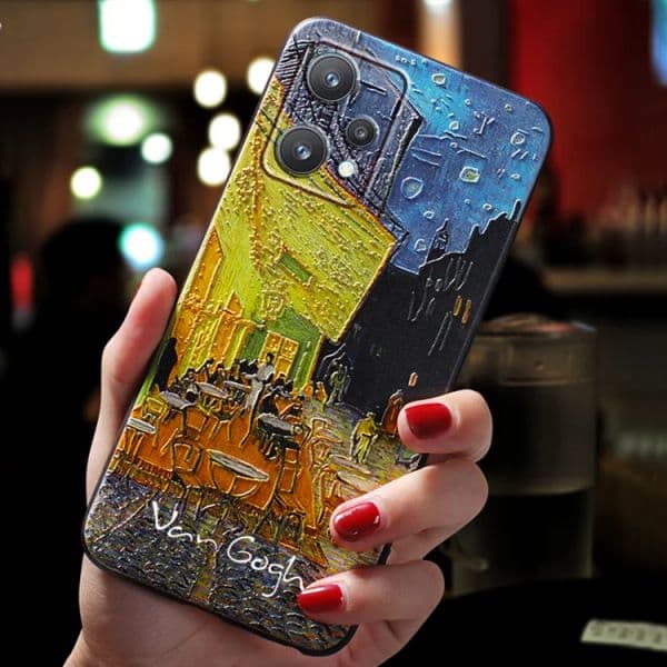 For Funda Real me Realme 8 9 Pro 8Pro 9Pro Plus 8i 9i 8 9 i 4G 5G Cases Cover Cute 3D Art Soft Cafe Terrace Phone Case Bumper