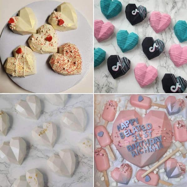Meetcrafts Silicone Mold 8 Cavity 3D Love Heart Shape Soap Mould Soap For DIY Handmade Aromatherapy Candle Chocolate Cake Baking