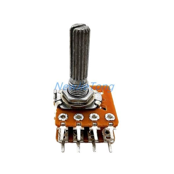 2PCS WH148 16 Type Sound Volume Potentiometer Duplex 8 Pins B50K B100K 50K 100K Handle Length 25MM Plum Shaft
