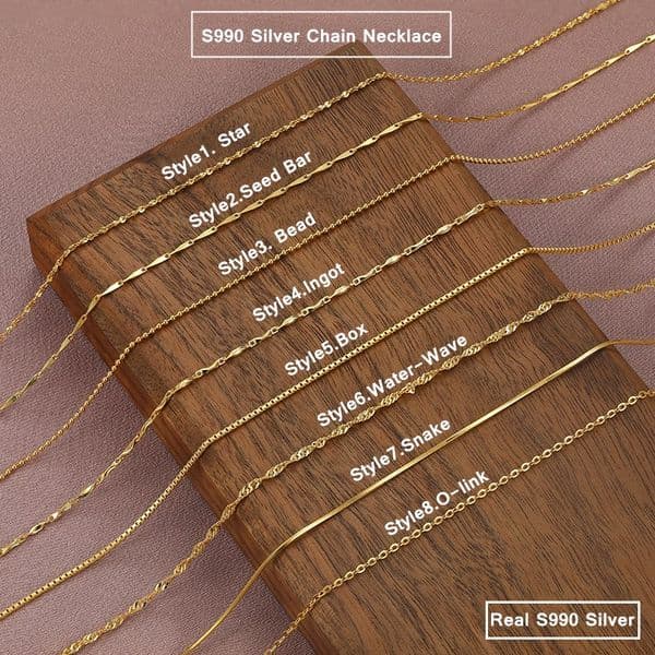 Genuine 24k Yellow Gold Color Plated Necklace for Woman 45cmnecklaces Chain Pendant Wedding Engagement Jewelry Gifts