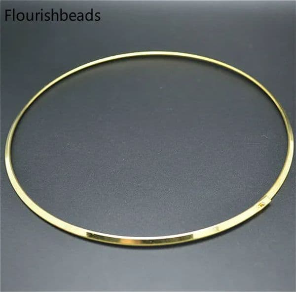 Gold Plating Color Metal Round Circle Necklace Choker Parts Necklet Chains Jewelry Findings 20pc/Lot Free Shipping