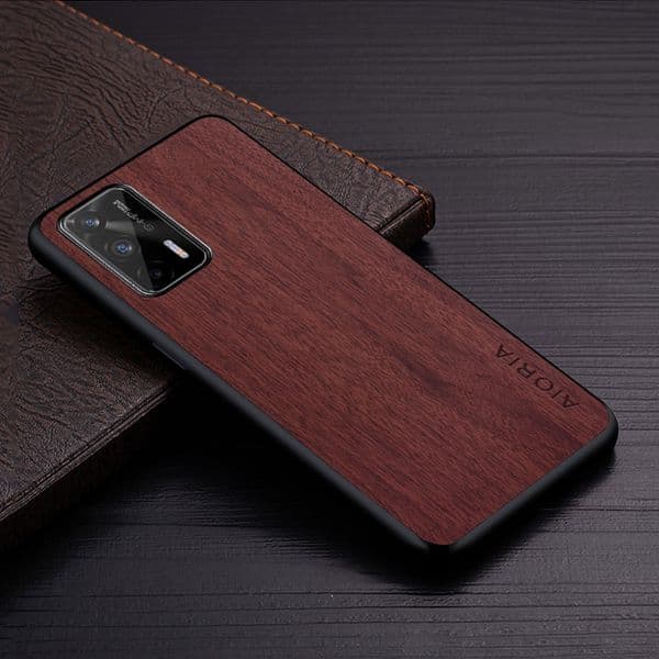 WoodLike case for OPPO Realme GT 5G TPU+PC + wood PU leather skin covers coque fundas for Realme GT Neo Flash Q3 Pro X7 Max 5G