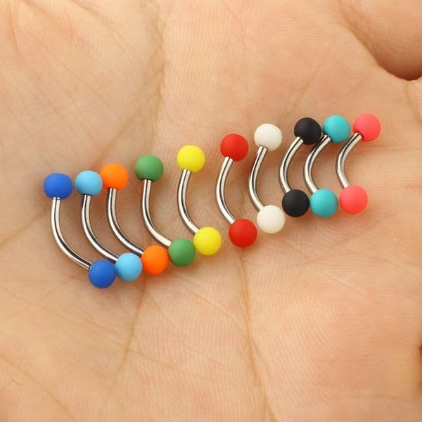 Acrylic Nose Septum Ring Tongue Lip Eyebrow Ring Ear Studs Tragus Helix Lobe Ball Belly Piercing Body Jewelry 10 color mix