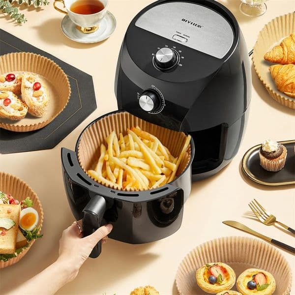 Air Fryer Disposable Paper Liner Non-stick Airfryer Parchment Special Baking Paper for 3-10QT Cooking/Steaming Basket