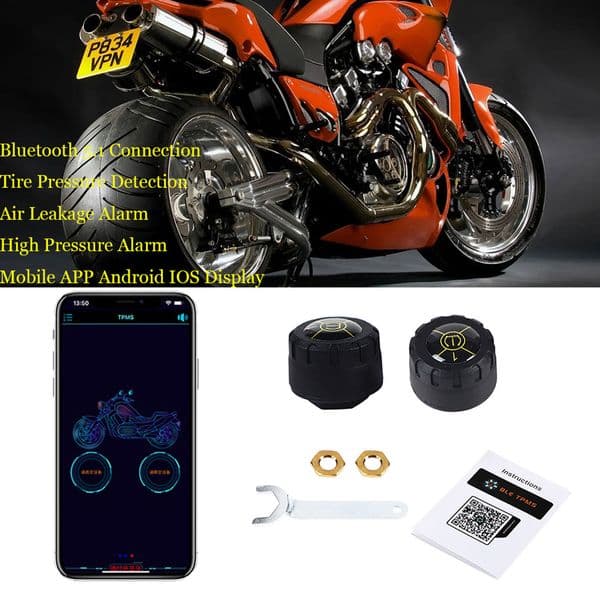 Bluetooth 5.1 Car TPMS Tire Pressure Alarm System Sensor Android/iOS Tyre Pressure Monitoring System 8.0 BarTpms Tire Pressure