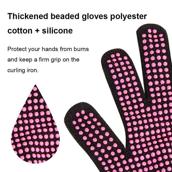 Heat Resistant Gloves Hairdressing Anti-heat Gloves with Silicone Bumps Professional Heat Gloves Anti Slip Hair Styling Supplies