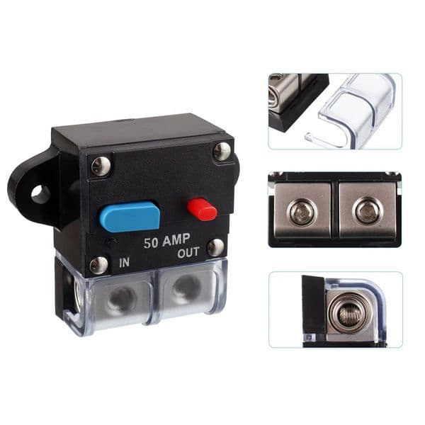 50A to 300A Circuit Breaker with Manual Reset for Car Audio System Waterproof Marine Circuit Breaker Reset Fuse 12V- 48V DC