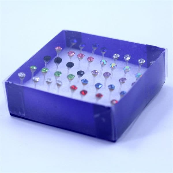 20 pairs/set Colorful Crystal Stud Earrings Set For Women Jewelry Rhinestones Piercing Earrings kit Pack lots Bijouteria brincos