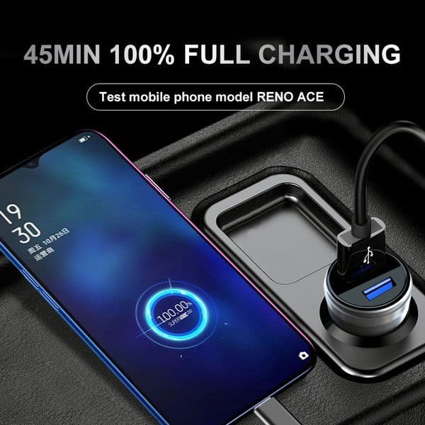 Dual Port USB Car Charger 65W Spuer Flash Charger in Car Super Dart for Realme 2025 USB A VOOC High Current 6A for OPPO Reno 6 ACE 2
