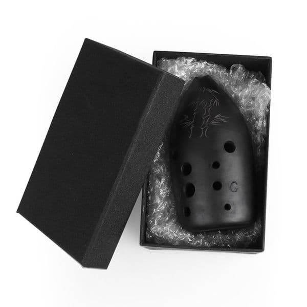 Professional 10-hole Black Pottery Xun Double-chamber Playing Pure Sound Quality Blowing Hole Polishing Chinese Wind Instrument