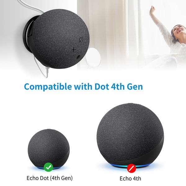 LINGYOU Outlet Wall Mount Hanger Holder for Alexa Echo Dot 4th & 5th Gen Space Saving Accessories In Bedroom Kitchen Bathroom