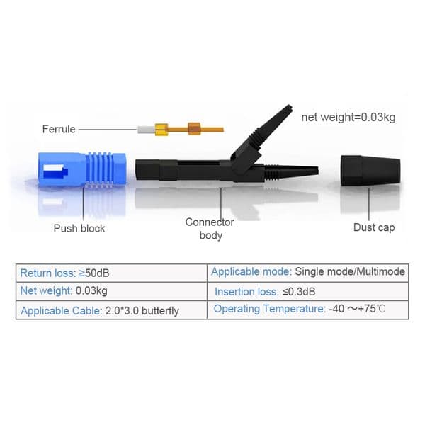 FTTH SC APC UPC Fiber Connector Fast Fiber Optic Connector SM Connector Embedded Optical Cold Connector Fiber Optic Tool