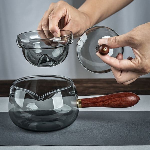 500ML Glass Teapot with Handle Teapot Electric Ceramic Oven Rotating Tea Maker High-end Chinese Coffee Set Heat-resistant Teapot