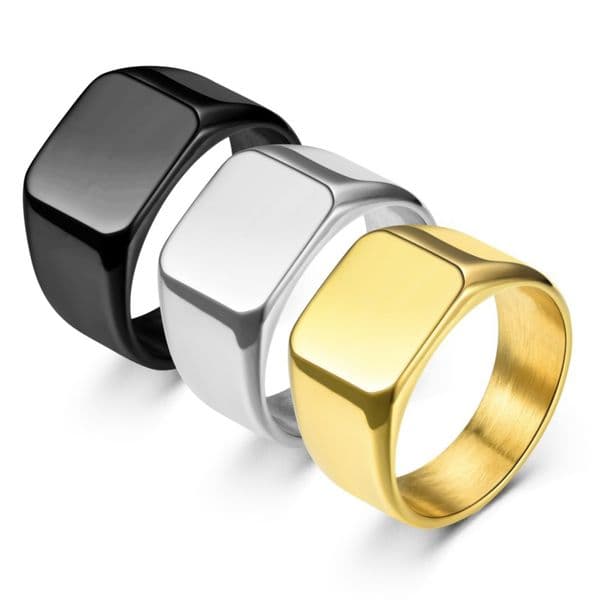 Luxury Gold Silver Stainless Steel Rings for Men Women Smooth Polished Titanium Finger Ring Nice Gift for Boyfriend Husband Father Bridegroom Jewelry No Fade Color