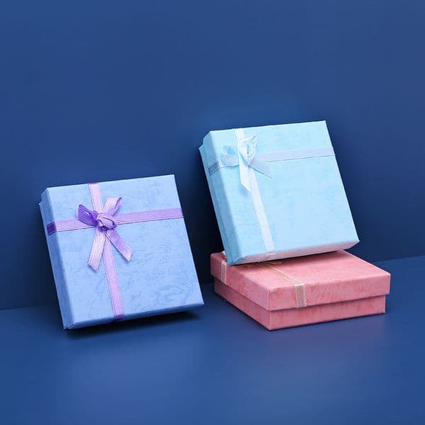 12pcs Jewelry Packaging with White Sponge 9 x 9 x 2.8cm Paper Jewelry Box Cardboard Gift Boxes for Ring Necklace Earring Display