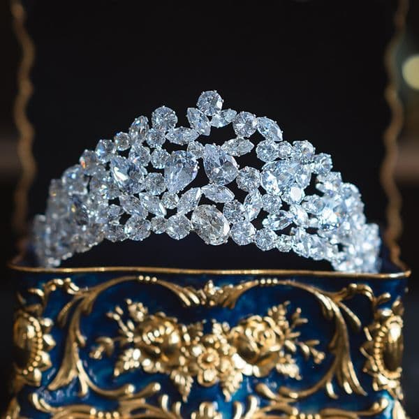 Luxury Cubic Zirconia Crown Crystal Bridal Tiaras Baroque Rhinestone Pageant Diadem Dubai Jewelry Party Wedding Hair Accessories