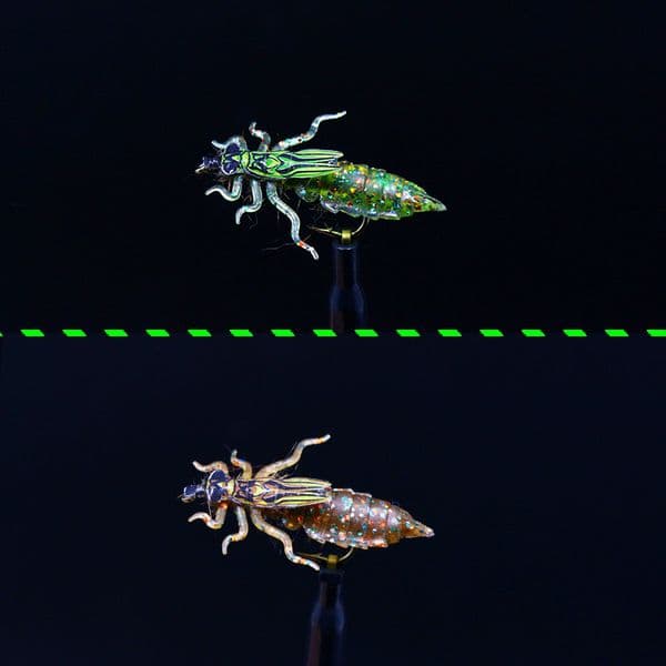 Royal Sissi 10pcs pack artificial dragonfly nymph rubber body&legs with fly tying thin skin sticker nymph fly tying materials