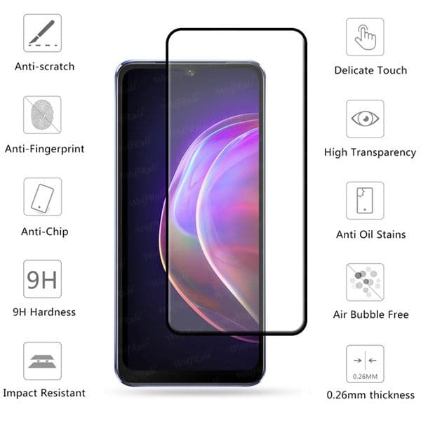 4-in-1 For Vivo V21 Glass For ViVo V21 Tempered Glass Full Cover Film Protective Screen Protector For Vivo V21 V21E Lens Glass