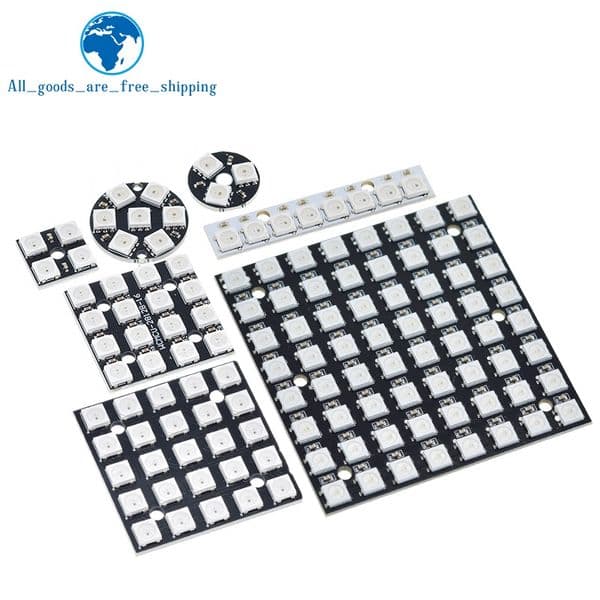 4 8 12 16 channel WS2812 WS2812B WS 2811 5050 RGB LED Lamp Panel Module 5V 1Bit 4Bit 8Bit 12Bit 16Bit 24Bit Rainbow LED Precise