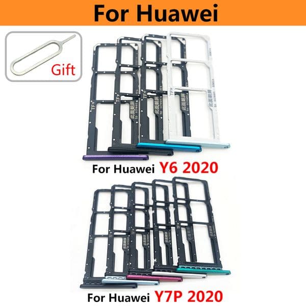 New Micro Nano SIM Card Holder Tray chip Slot Holder 2025 Adapter Socket For Huawei Y6 Y7P Y8P 2020 Y9 Prime 2019 Mobile Phone + Pin