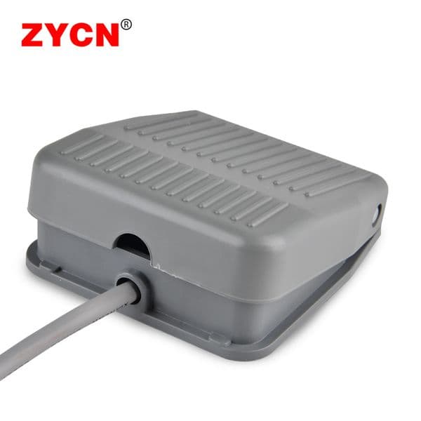 ZYCN Foot Pedal Switch Nonslip Metal Momentary Electric Power Motor Controller Self-Reset Jog With Wire 20 CM/ 2 Meter 220V 10A